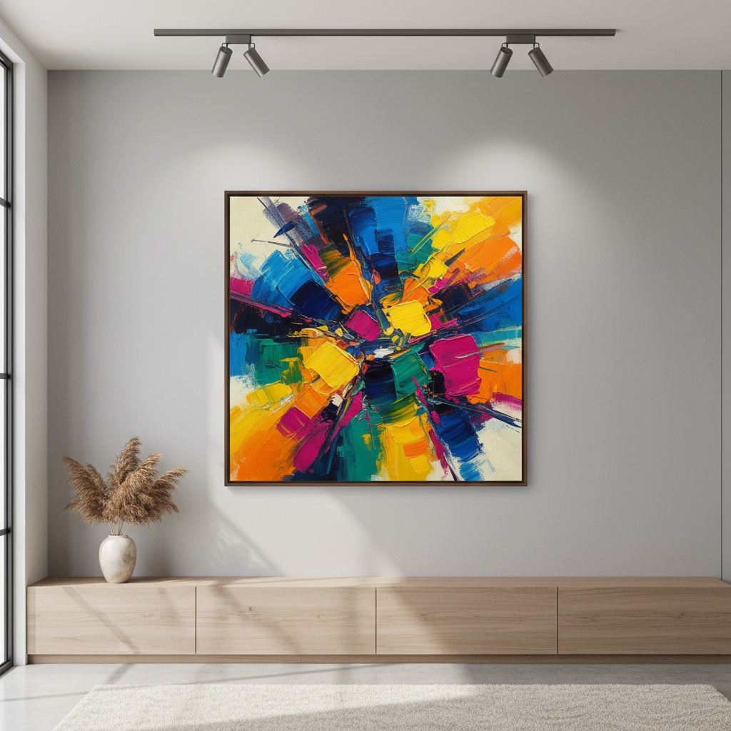 canva on the wall square size, colorful