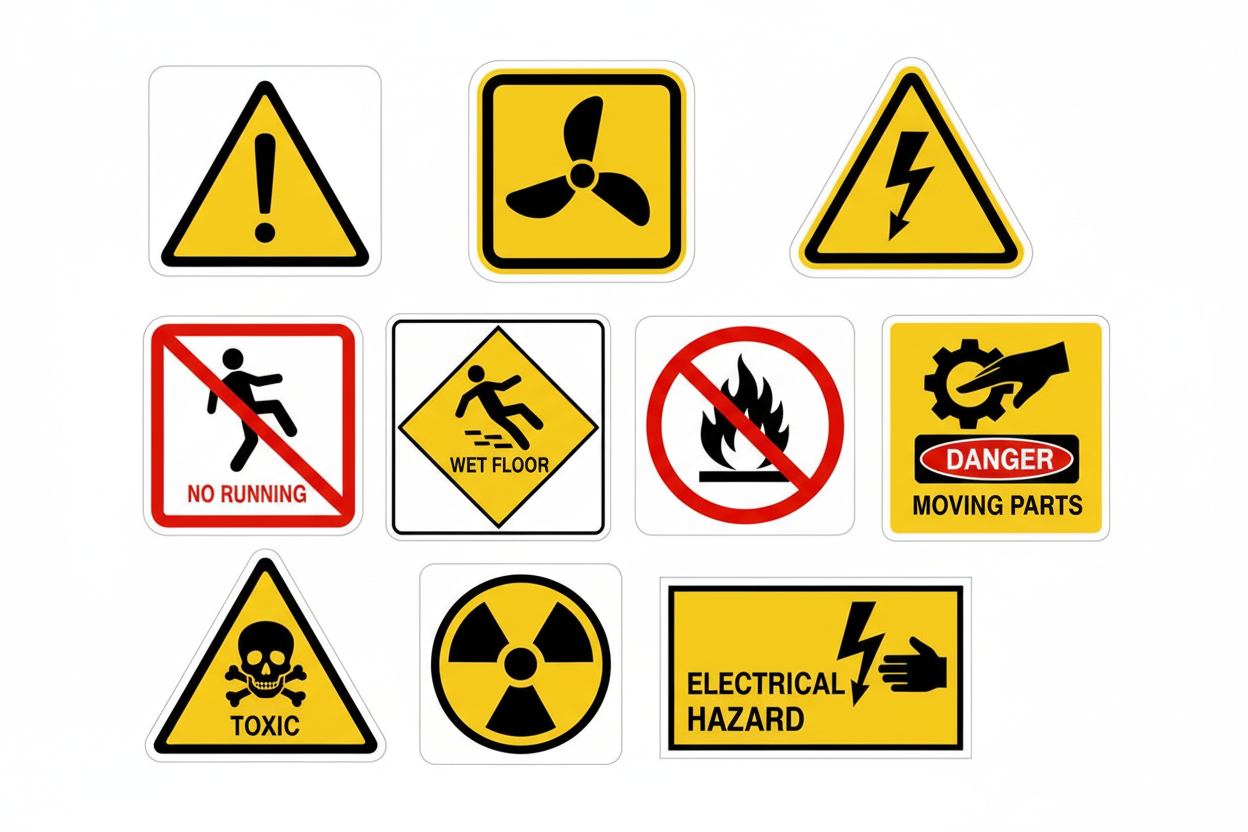 warning signs - stickers
